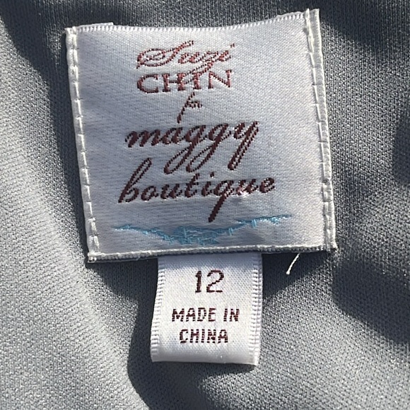 Suzi Chin Maggy Boutique lovely lace strapless dress 10-12 - Picture 7 of 11